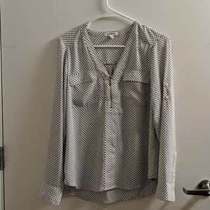 Express dotted half zip blouse